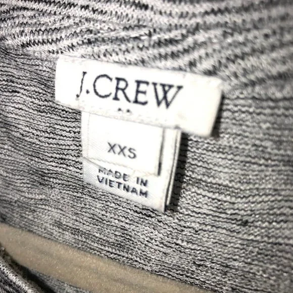 j. crew gray knit weave striped tie front muscle t shirt top XXS - Picture 2 of 3